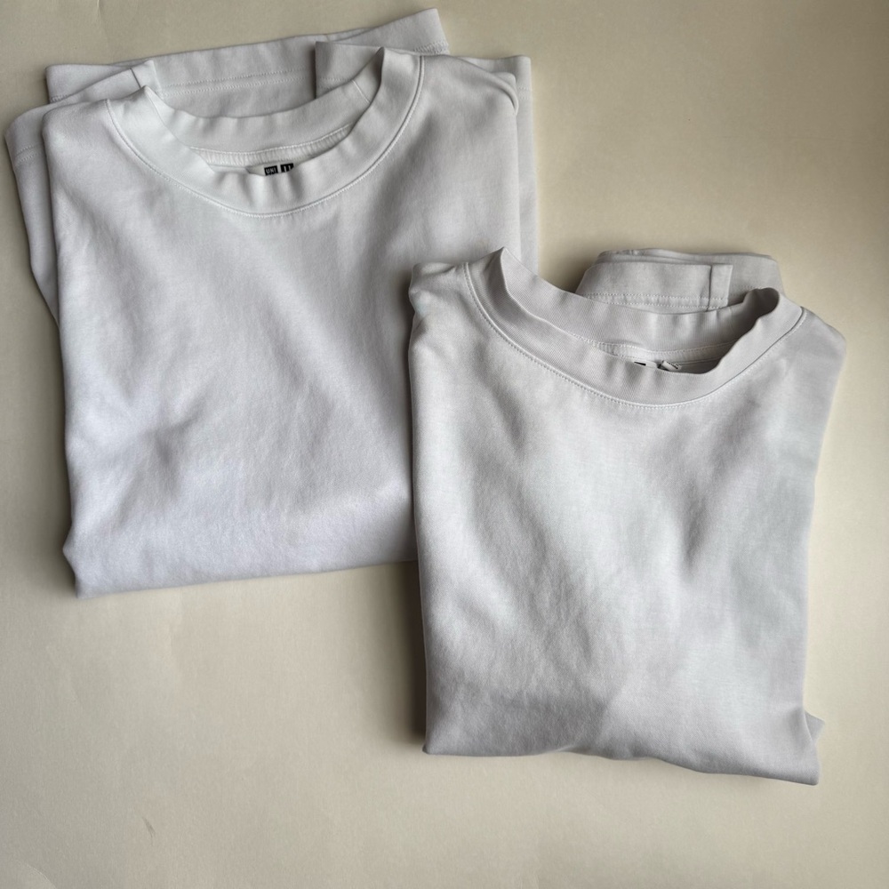 Uniqlo Men’s White Airism Half-Sleeve T-Shirt Lot of 2 - Size Small (Used)
